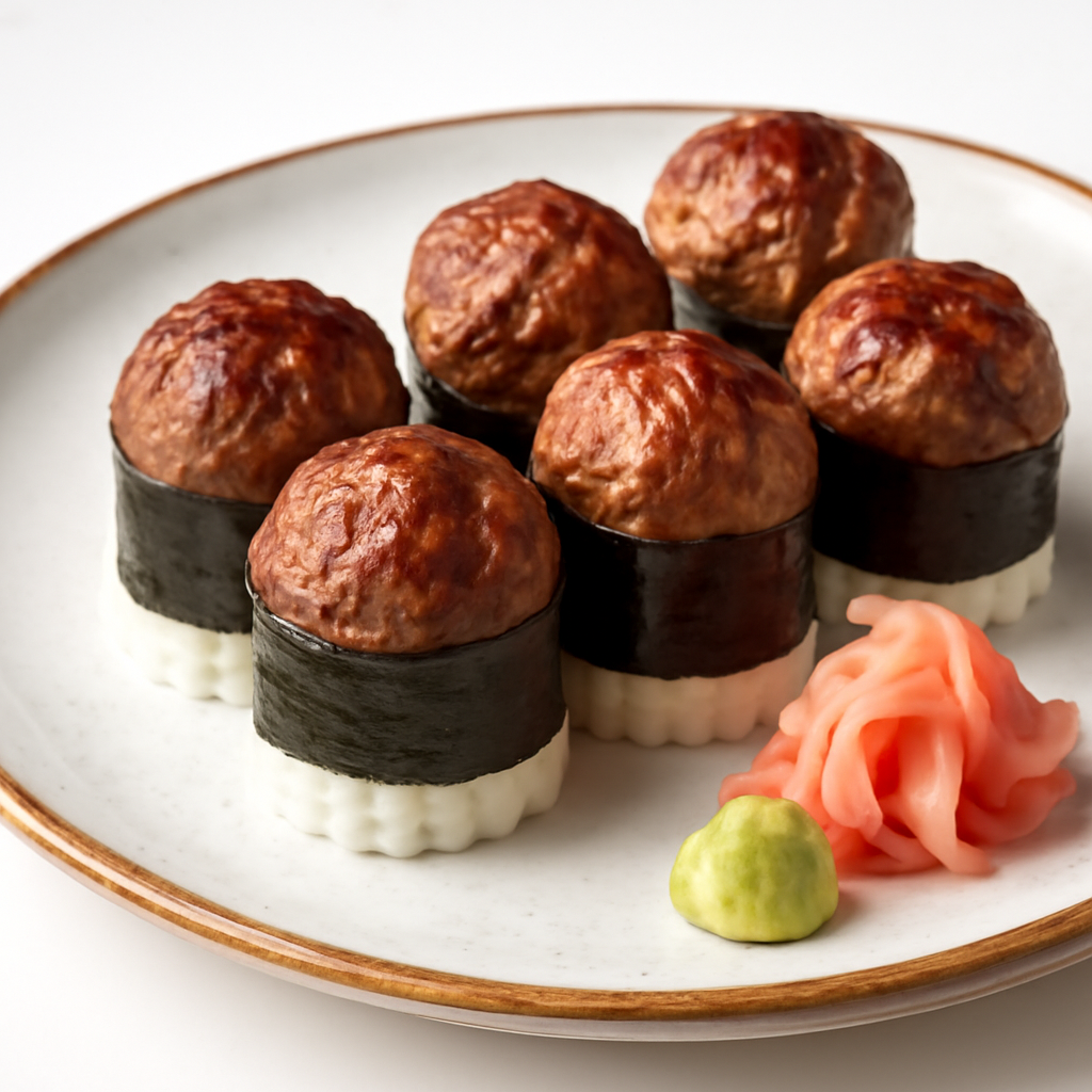 Вкусные суши-корзиночки с фрикадельками и овощами — рецепт приготовления в духовке