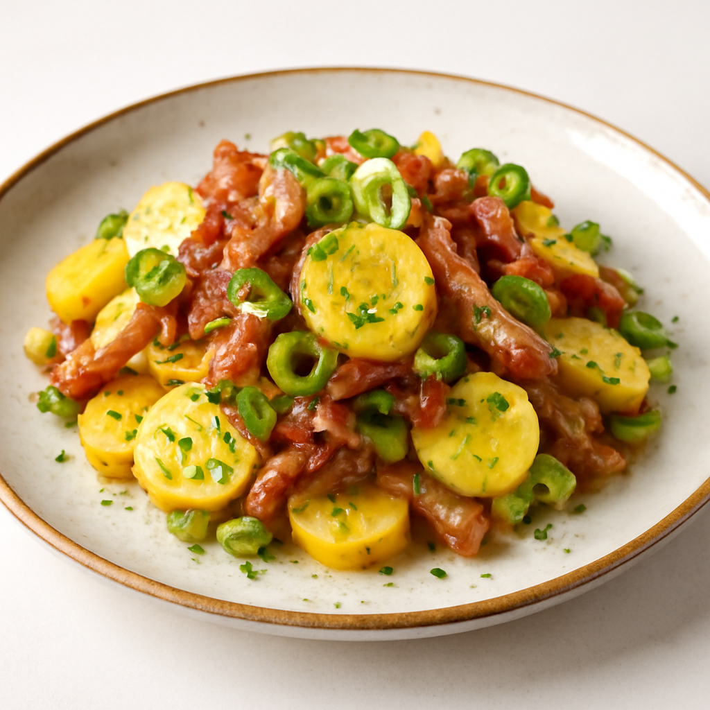 Немецкий картофельный салат: вкусный рецепт с беконом и горчичной заправкой