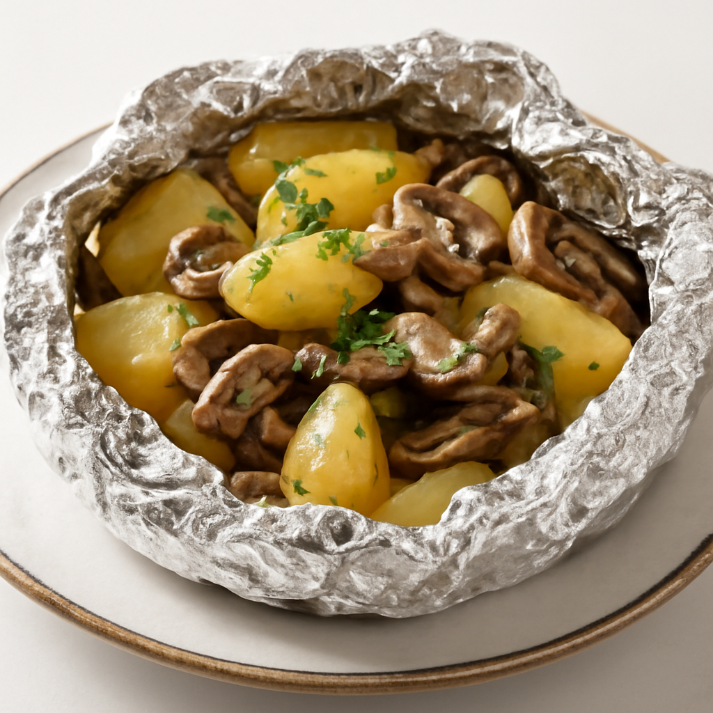 Картошка с грибами в фольге в духовке: вкусный рецепт без лишней посуды
