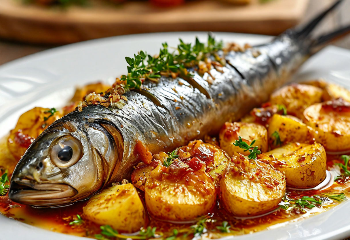 Скумбрия с картошкой